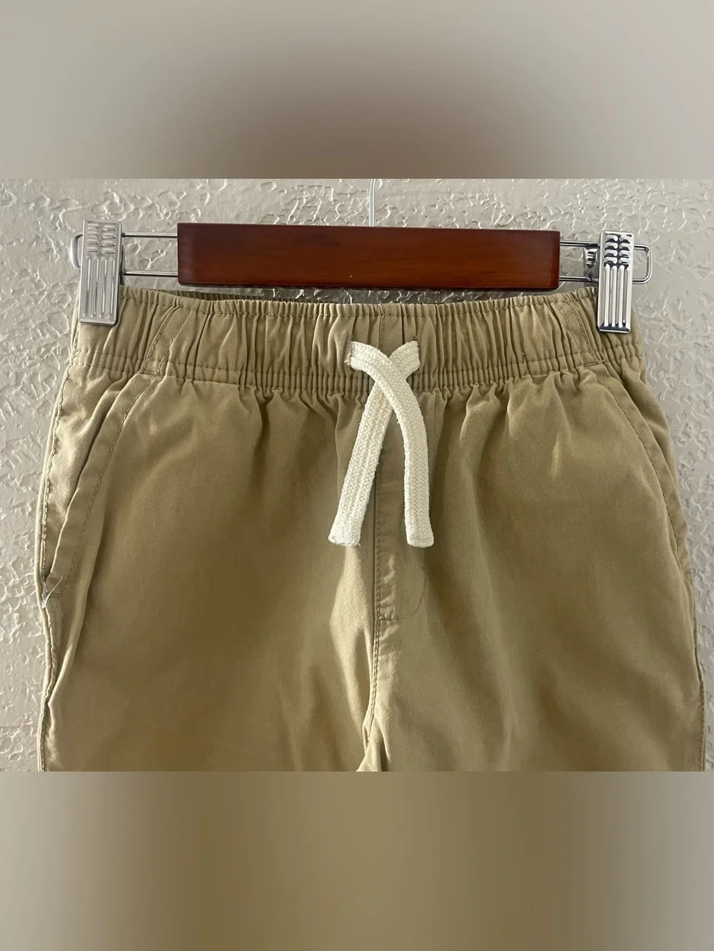 The Children's Place Khaki Jogger Pants White Drawstring Adjustable Waist Size 6